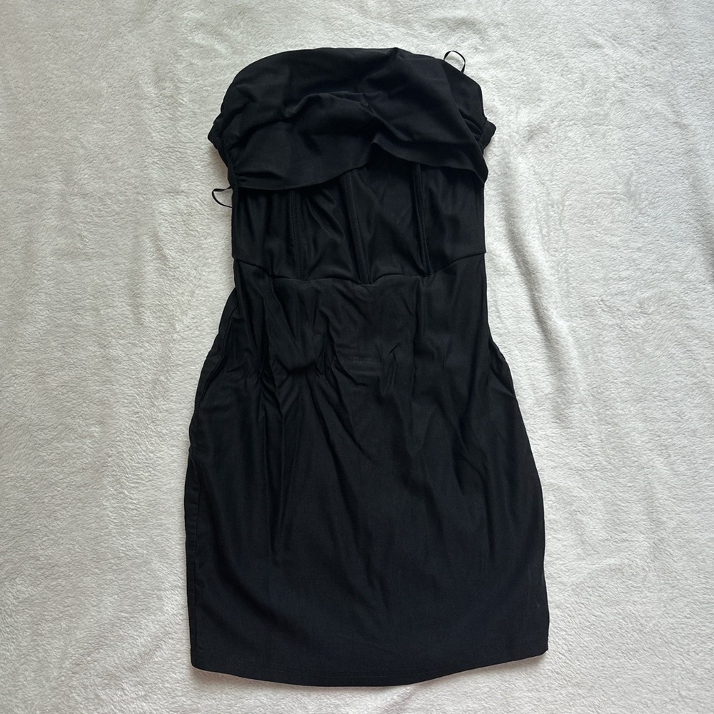 Blue Blush Classic Black Strapless Dress